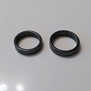Set of 2 gunmetal rings